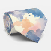 水彩スプラッシュピンクブルー ネクタイ (ロール)