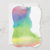 水彩スプラッシュフラワーフラミンゴブライダルシャワー 招待状 (裏面)