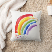 水彩スプラッシュレインボー クッション (ブランケット)