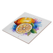 水彩スプラッシュレモン タイル (側面)