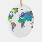 水彩スプラッシュワールドマップ セラミックオーナメント (右)