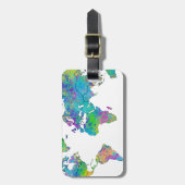 水彩スプラッシュワールドマップ ラゲッジタグ (正面縦)