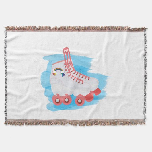 水彩スプラッシュ付きローラースケート スローブランケット (正面)