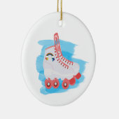 水彩スプラッシュ付きローラースケート セラミックオーナメント (右)