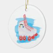 水彩スプラッシュ付きローラースケート セラミックオーナメント (左)