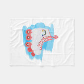 水彩スプラッシュ付きローラースケート フリースブランケット (正面(横))