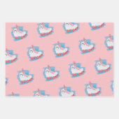 水彩スプラッシュ付きローラースケート ラッピングペーパーシート (正面)