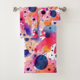 水彩スプラッシュ バスタオルセット