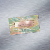 水彩スプラッシュ、ブラシストローク、金ゴールドフレーム マグネット名刺 (インサイチュ)