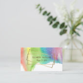 水彩スプラッシュ、金ゴールドフレーム 名刺 (スタンド正面)