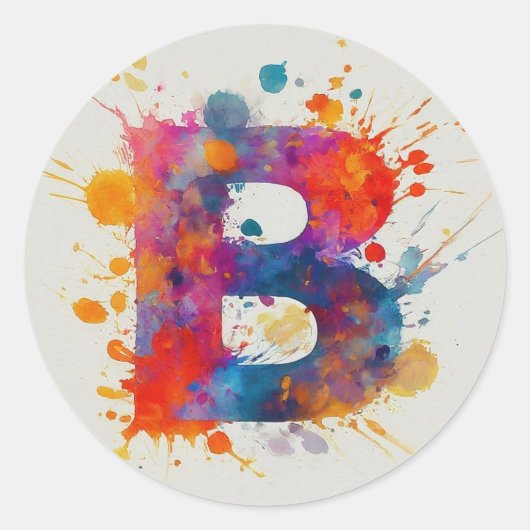 水彩スプラッシュB ラウンドシール (正面)