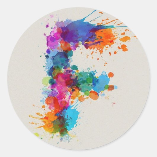 水彩スプラッシュF ラウンドシール (正面)