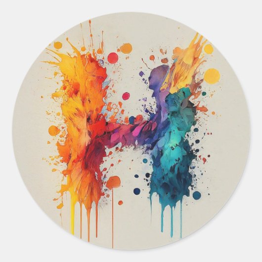 水彩スプラッシュH ラウンドシール (正面)