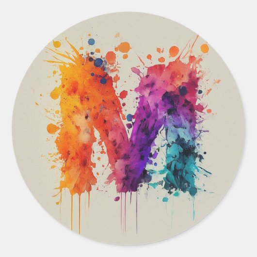 水彩スプラッシュM ラウンドシール (正面)