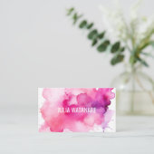 水彩スプラッシュQRコードソーシャルメディアモダン 名刺 (スタンド正面)