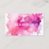 水彩スプラッシュQRコードソーシャルメディアモダン 名刺 (正面)