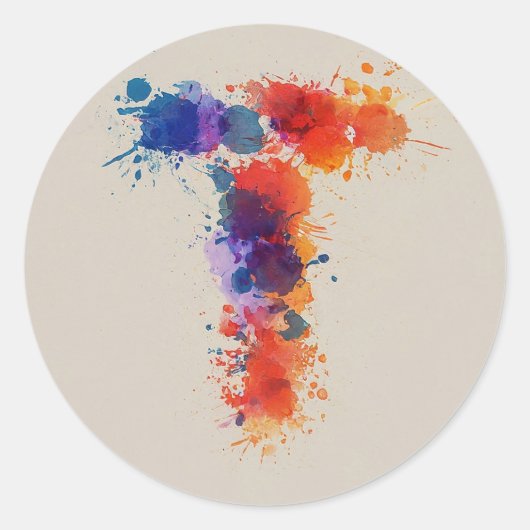 水彩スプラッシュT ラウンドシール (正面)