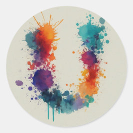 水彩スプラッシュU ラウンドシール