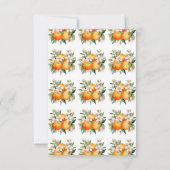 水彩スプリッツ オレンジの花 ブライダルシャワー サンキューカード (裏面)