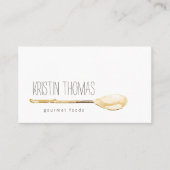 水彩スプーンケータリング、シェフビジネスカード 名刺 (正面)