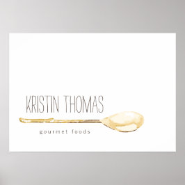 水彩スプーンケータリング、シェフポスター ポスター