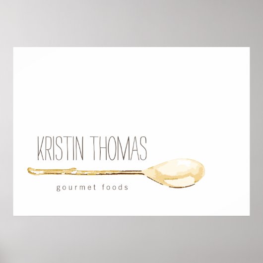 水彩スプーンケータリング、シェフポスター ポスター (正面)
