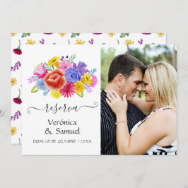 水彩スペインのフローラ結婚Fiestaの写真 セーブザデート