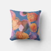 水彩スポッジ,ソフトカラー,抽象芸術 クッション (正面)
