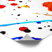 水彩スポットホワイト背景パターン ポスター (角)