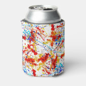 水彩スポットホワイト背景パターン 缶クーラー (缶裏面)
