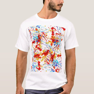 水彩スポットホワイト背景パターン Tシャツ