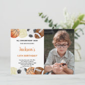 水彩スポーツ誕生日招待状（写真あり） 招待状 (スタンド正面)