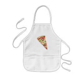 水彩スライスのピザ 子供用エプロン