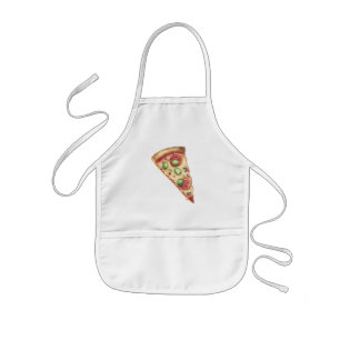 水彩スライスのピザ 子供用エプロン