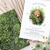 水彩スリーピングベアベビーシャワー招待状 招待状