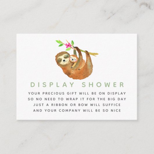 水彩スローガン テーマのベビーシャワー ディスプレイシャワー エンクロージャーカード (正面)