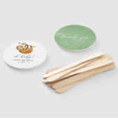 水彩スロースをテーマにしたベビースシャワー ハンドファン (組立なし)