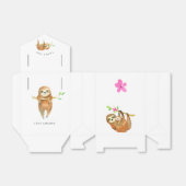 水彩スロースをテーマにしたベビースシャワー フェイバーボックス (折り畳みなし)