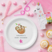水彩スロースをテーマにしたベビースシャワー ペーパープレート (パーティー)