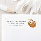 水彩スロースをテーマにしたベビースシャワー ラベル (インサイチュ)