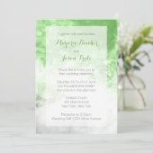 水彩スワール結婚式招待状 – 緑 招待状 (スタンド正面)