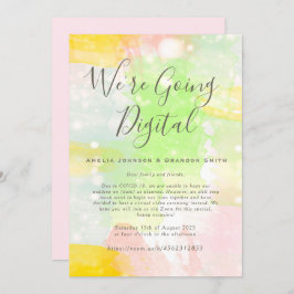 水彩ズーム結婚式招待状 招待状