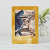 水彩セイロンイエロー モダン クリスマスカード 招待状 (スタンド正面)