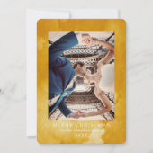 水彩セイロンイエロー モダン クリスマスカード 招待状 (正面)