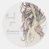 水彩セクシー人魚スタイリッシュサンクス ラウンドシール (正面)