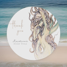 水彩セクシー人魚スタイリッシュサンクス