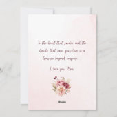 水彩セピアピンクの花|ハッピーマザーの日 シーズンカード (裏面)