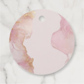 水彩セラピナピンクと金ゴールドメッセージカード フェイバータグ (裏面)