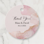 水彩セラピナピンクと金ゴールドメッセージカード フェイバータグ (正面)