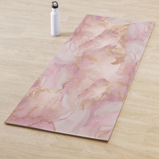 水彩セラピナピンクと金ゴールドヨガマット ヨガマット (インサイチュ)